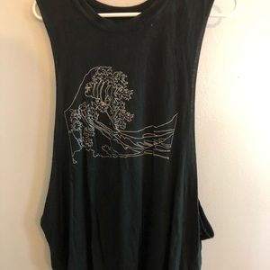 Brandy Melville Wave print tank with low sides